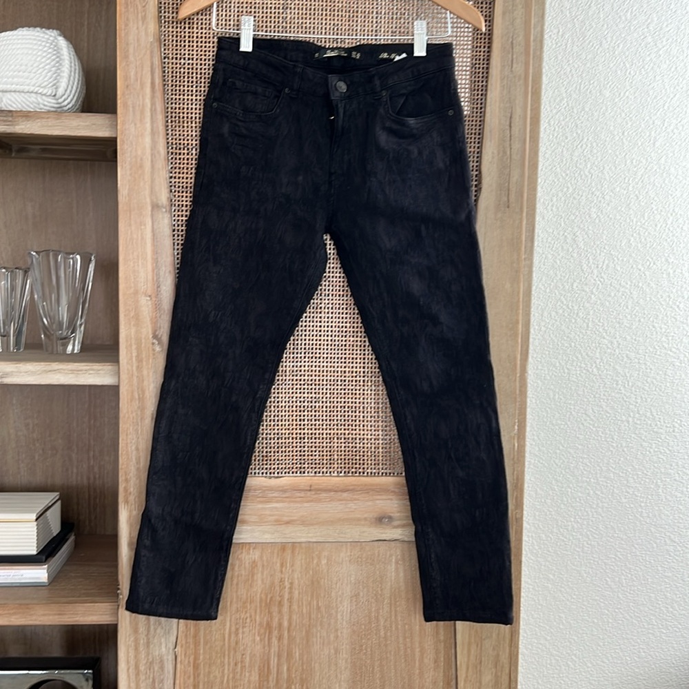 Zara Slim Fit Jeans Jacquard fabric Black Size 4 / 36